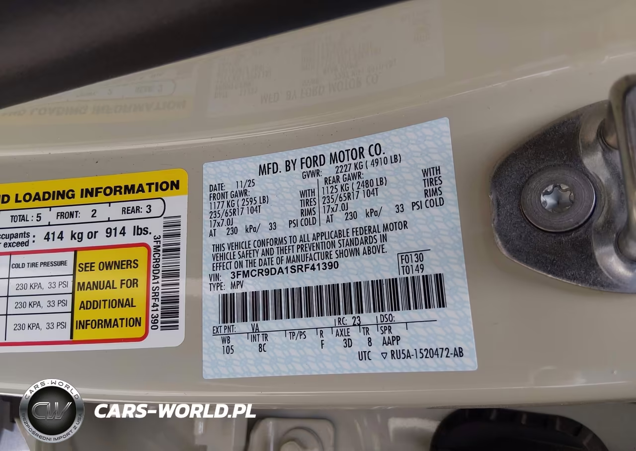 2025 Ford Bronco Sport Badlands VIN:3FMCR9DA1SRF41390 - 9
