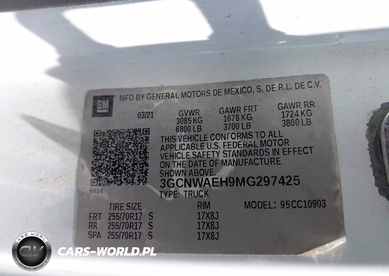 2021 Chevrolet Silverado 1500 2Wd Long Bed Wt VIN:3GCNWAEH9MG297425 - 9