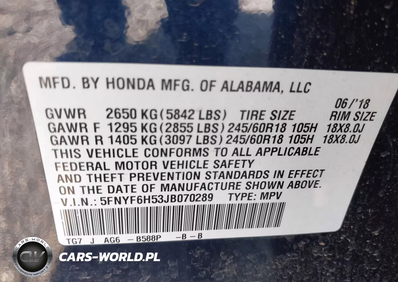 2018 Honda Pilot Ex-L VIN:5FNYF6H53JB070289 - 9