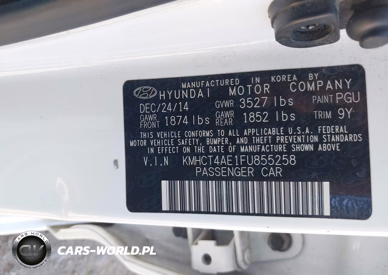 2015 Hyundai Accent Gls VIN:KMHCT4AE1FU855258 - 9