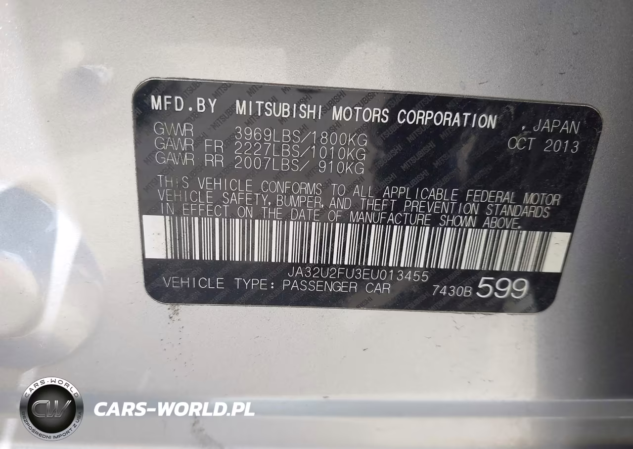 2014 Mitsubishi Lancer Es VIN:JA32U2FU3EU013455 - 9