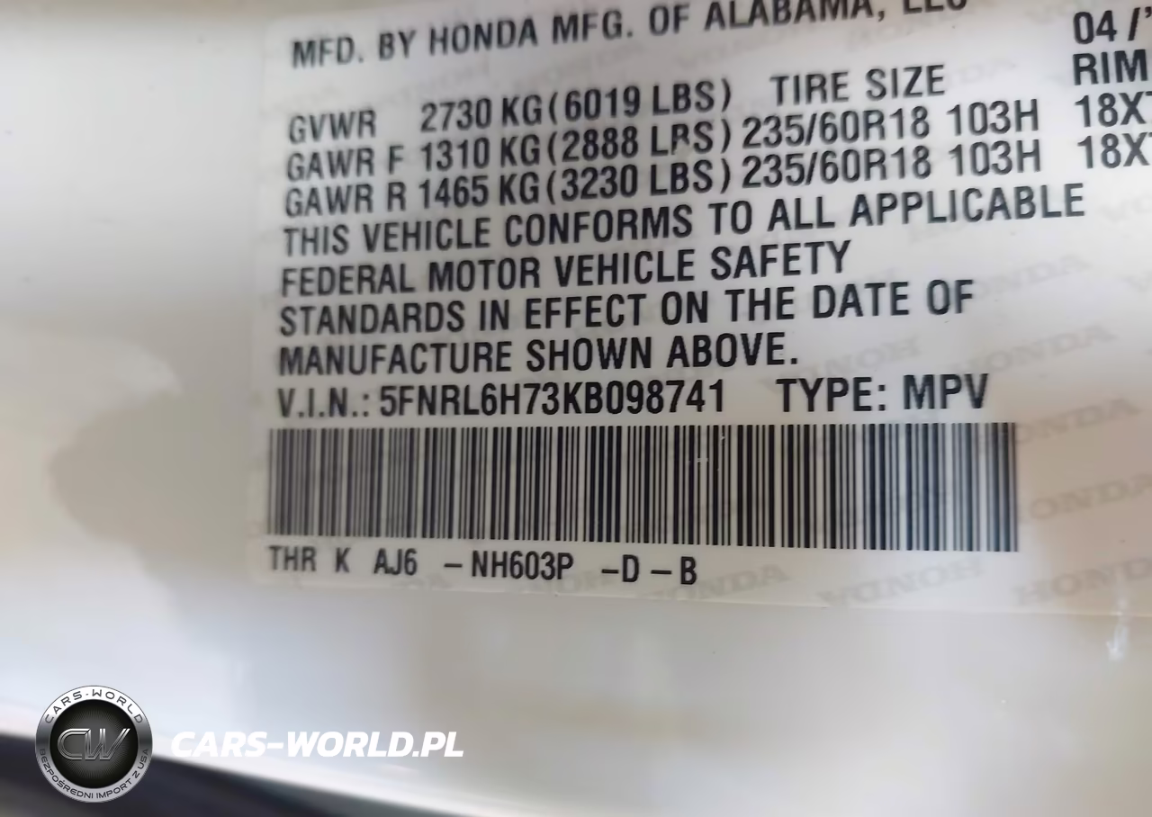 2019 Honda Odyssey Ex-L VIN:5FNRL6H73KB098741 - 9