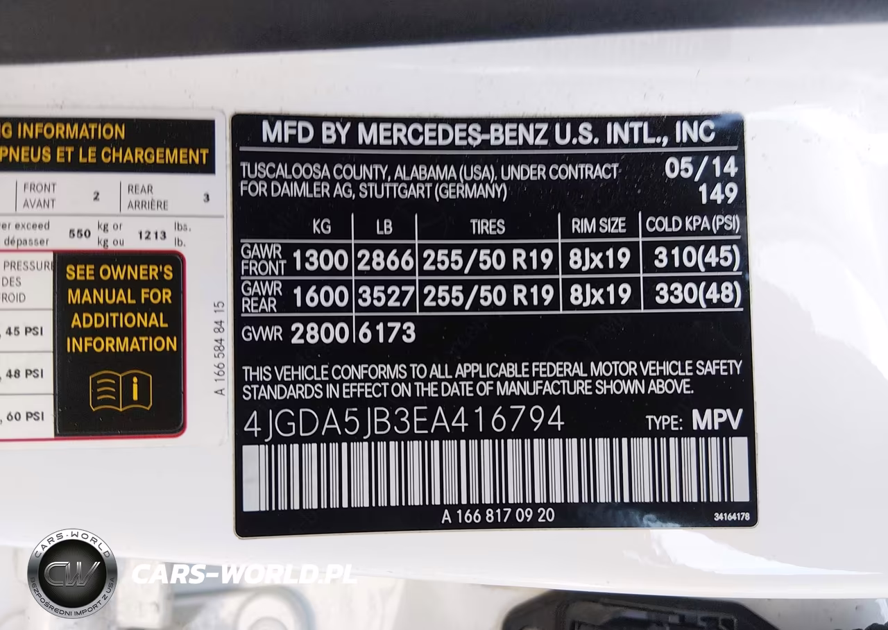 2014 Mercedes-Benz Ml 350 VIN:4JGDA5JB3EA416794 - 9