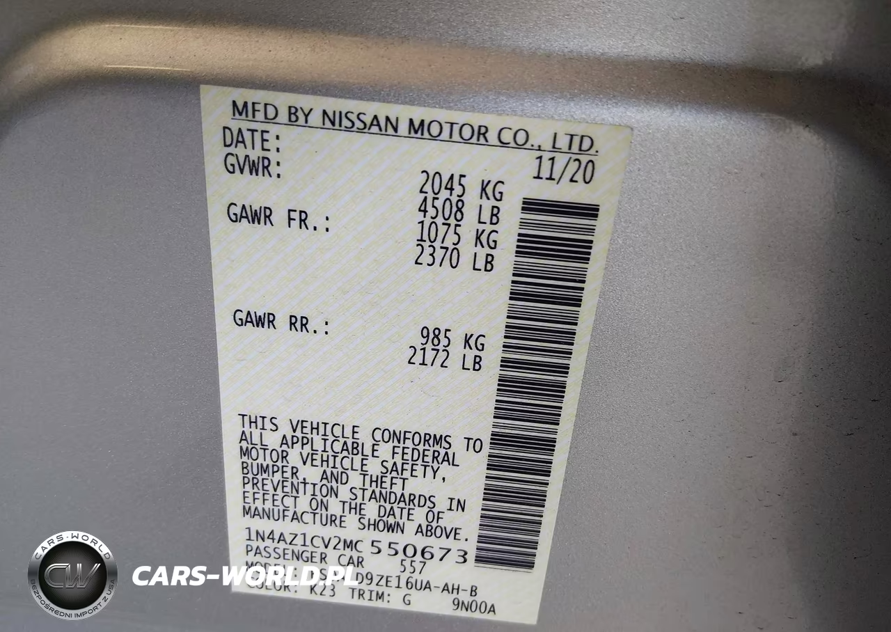 2021 Nissan Leaf Sv 40 Kwh VIN:1N4AZ1CV2MC550673 - 9