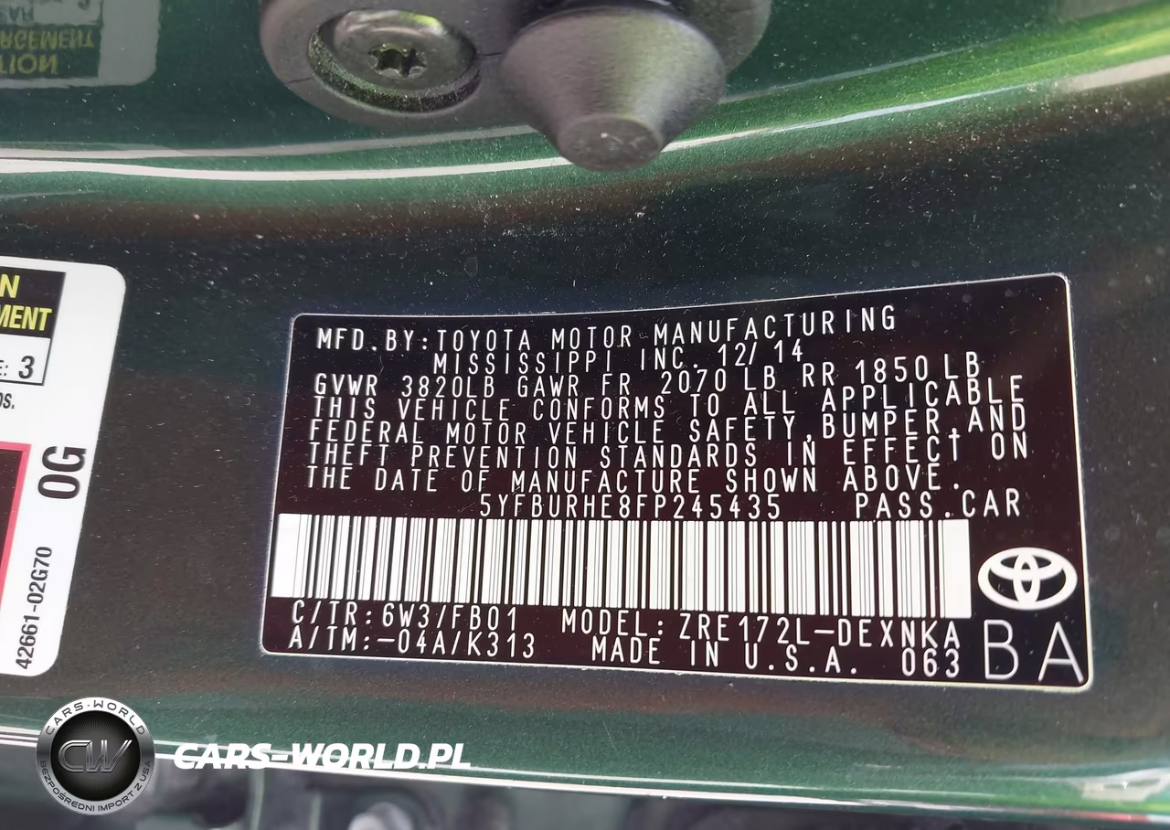 2015 Toyota Corolla Le VIN:5YFBURHE8FP245435 - 9