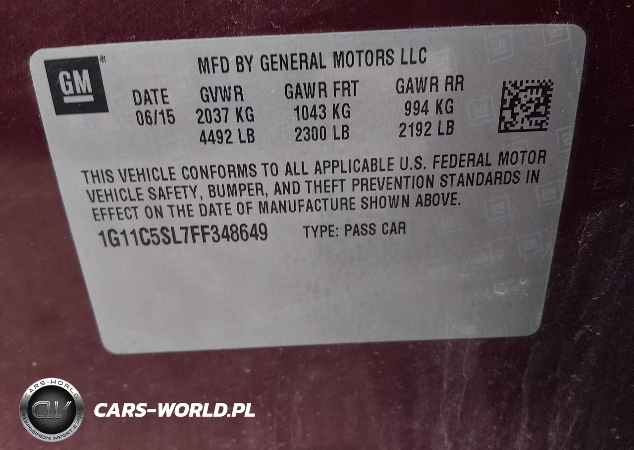 2015 Chevrolet Malibu 1Lt VIN:1G11C5SL7FF348649 - 9
