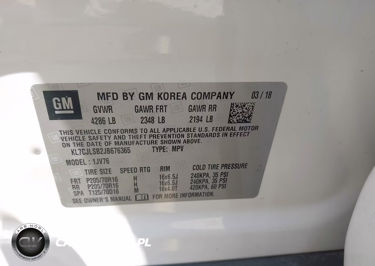 2018 Chevrolet Trax Lt VIN:KL7CJLSB2JB676365 - 9