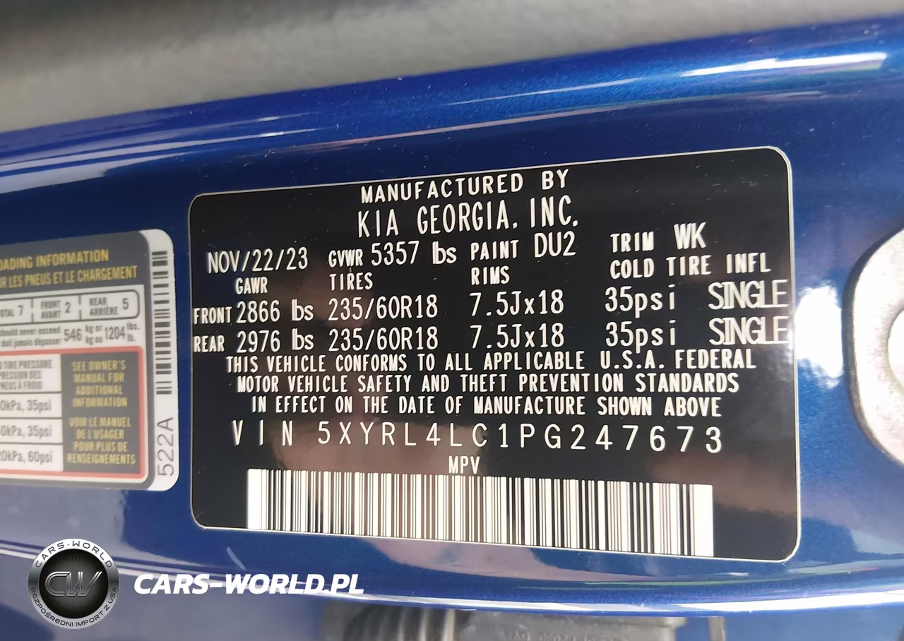 2023 Kia Sorento S VIN:5XYRL4LC1PG247673 - 9