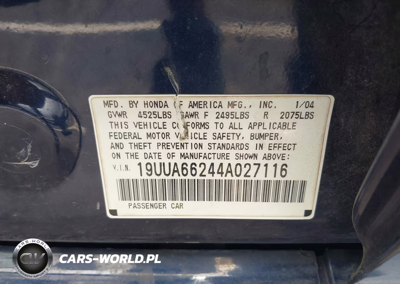 2004 Acura Tl VIN:19UUA66244A027116 - 9
