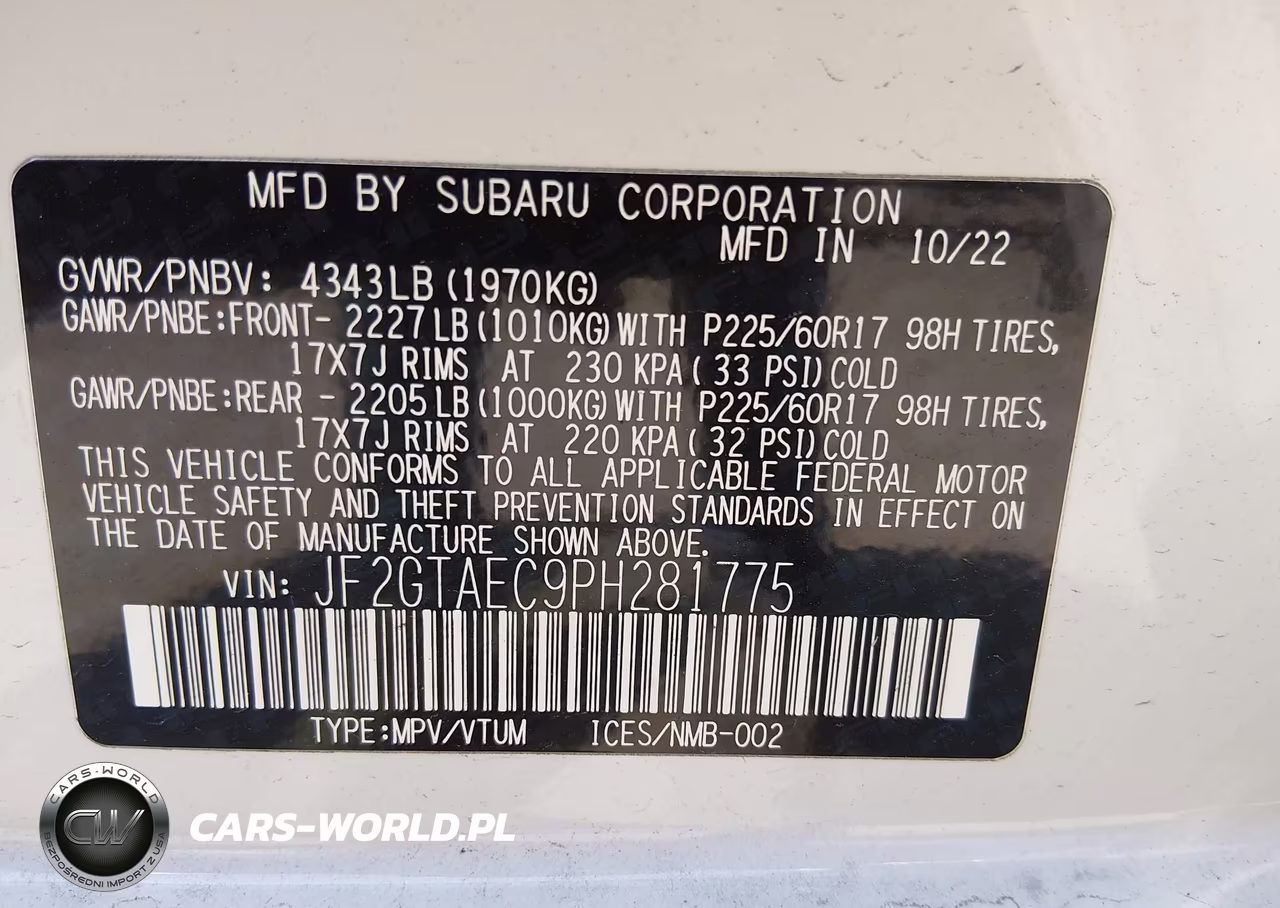 2023 Subaru Crosstrek Premium VIN:JF2GTAEC9PH281775 - 9