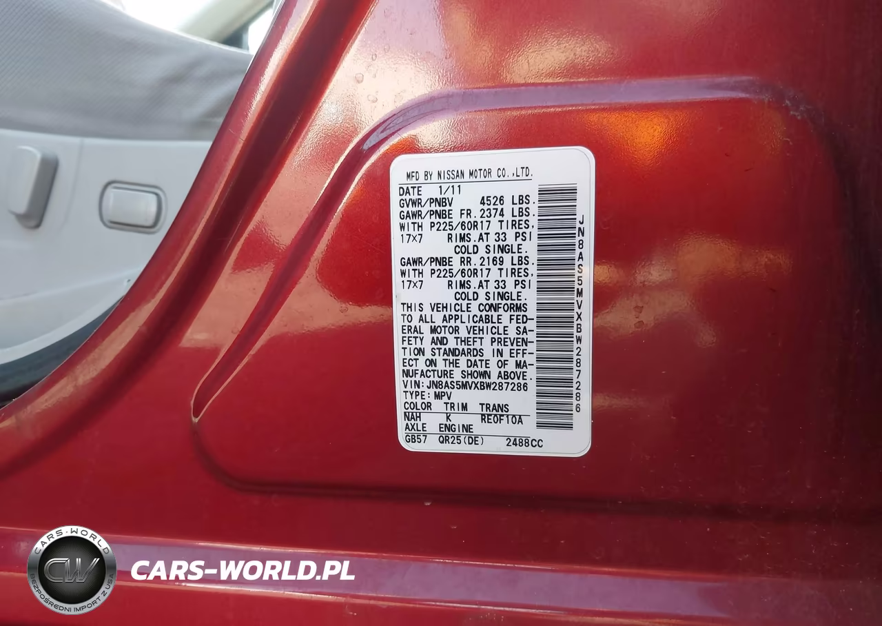 2011 Nissan Rogue Sv VIN:JN8AS5MVXBW287286 - 9