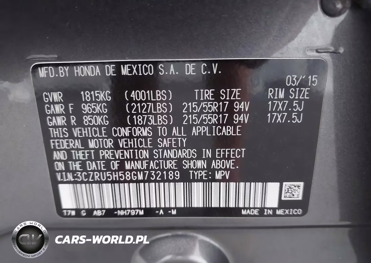 2016 Honda Hr-V Ex VIN:3CZRU5H58GM732189 - 9