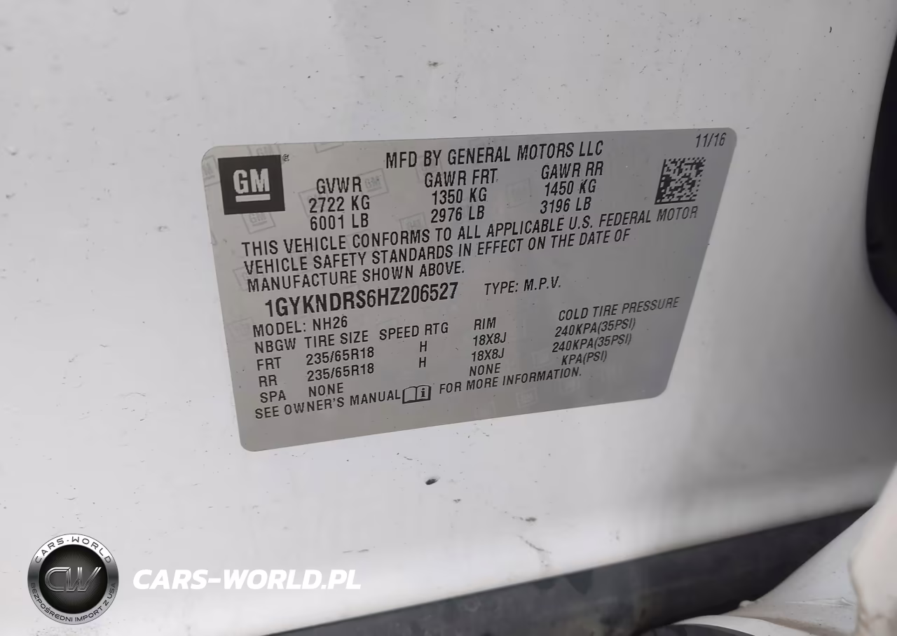 2017 Cadillac Xt5 Luxury VIN:1GYKNDRS6HZ206527 - 9