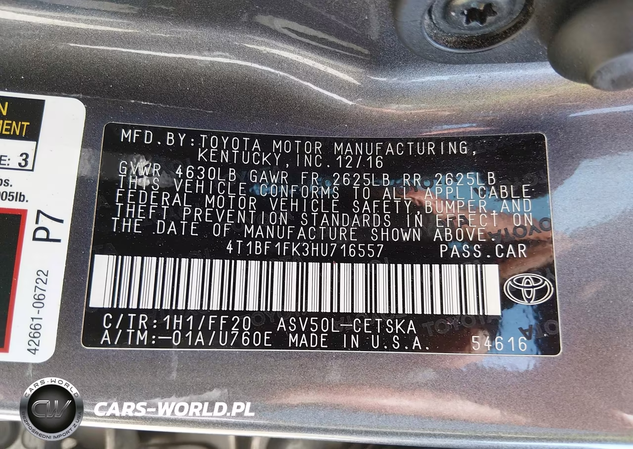 2017 Toyota Camry Se VIN:4T1BF1FK3HU716557 - 9