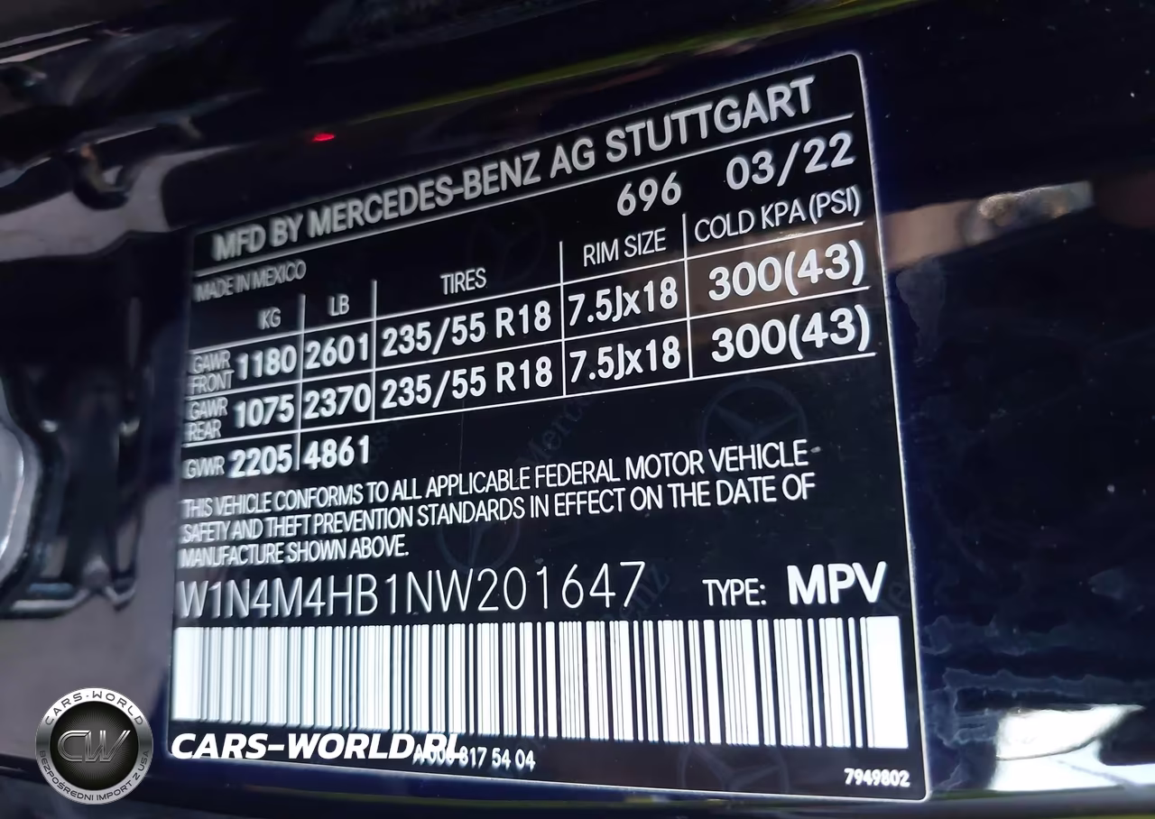 2022 Mercedes-Benz Glb 250 4Matic VIN:W1N4M4HB1NW201647 - 9