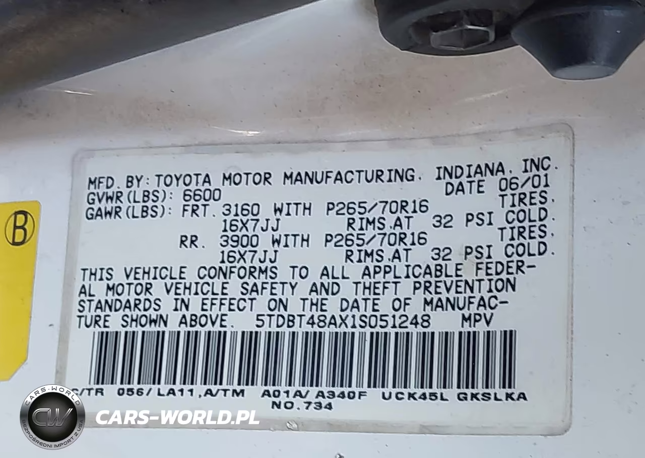 2001 Toyota Sequoia Limited V8 VIN:5TDBT48AX1S051248 - 9