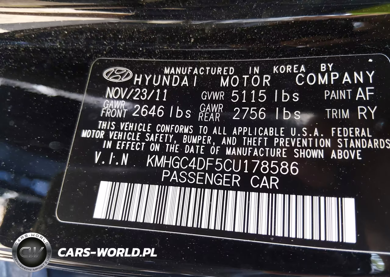 2012 Hyundai Genesis 4.6 VIN:KMHGC4DF5CU178586 - 9