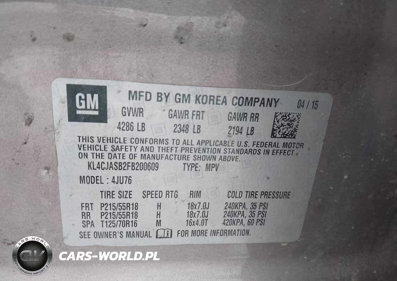 2015 Buick Encore VIN:KL4CJASB2FB200609 - 9