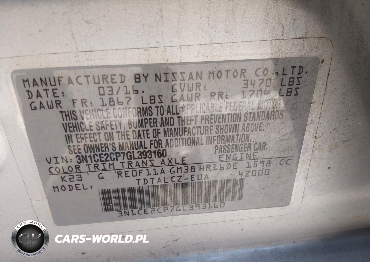 2016 Nissan Versa Note S Plus VIN:3N1CE2CP7GL393160 - 9