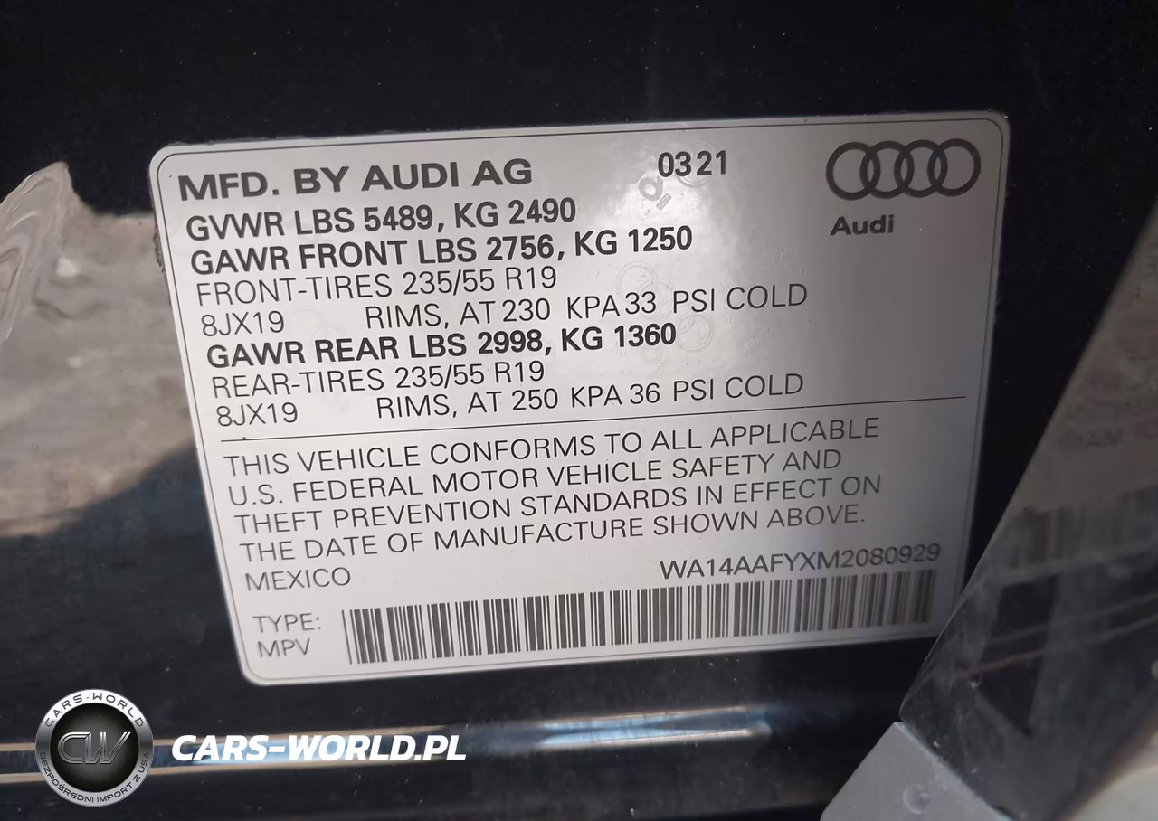 2021 Audi Q5 Sportback Premium 45 Tfsi Quattro S Tronic VIN:WA14AAFYXM2080929 - 9