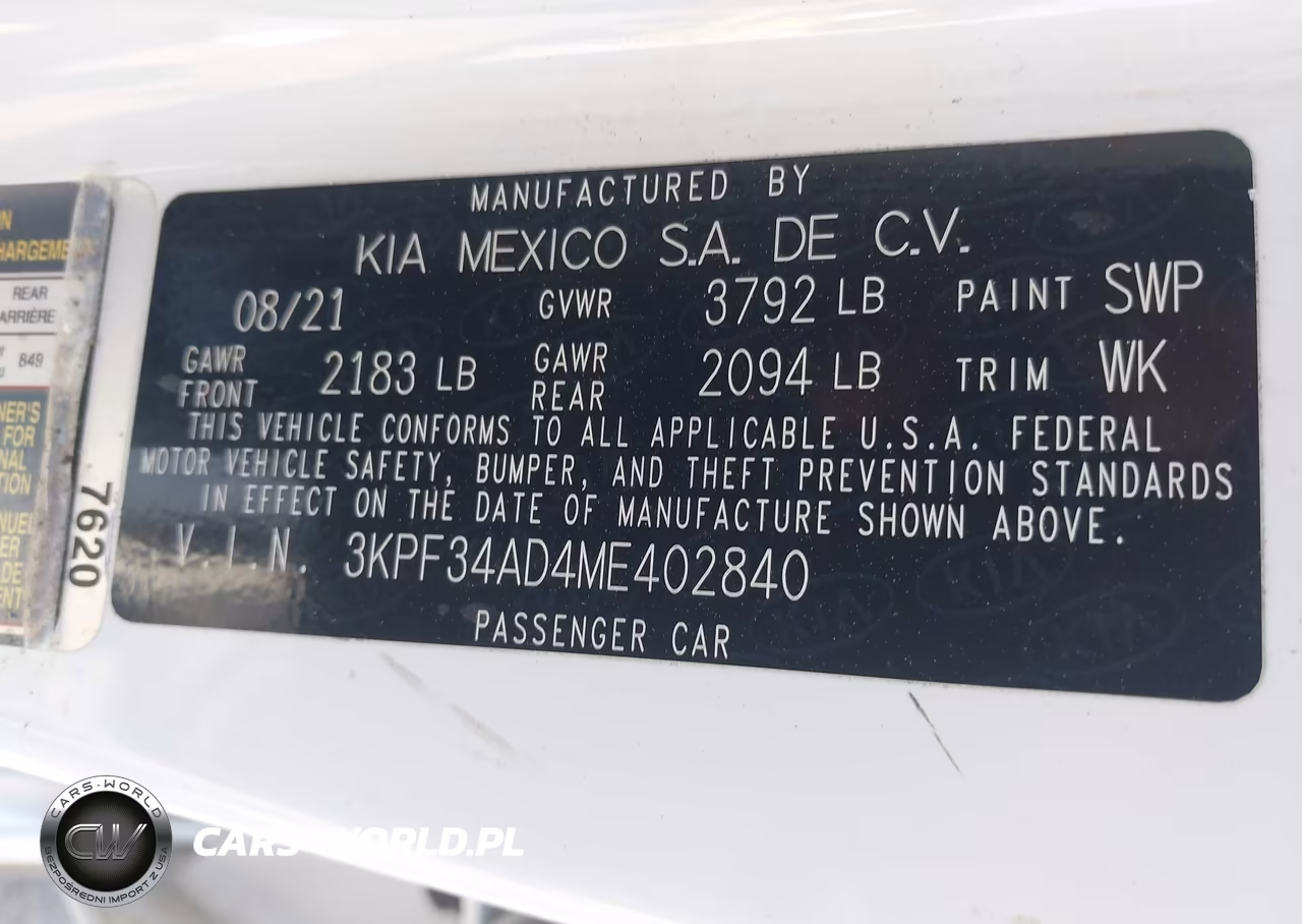 2021 Kia Forte Gt-Line VIN:3KPF34AD4ME402840 - 9