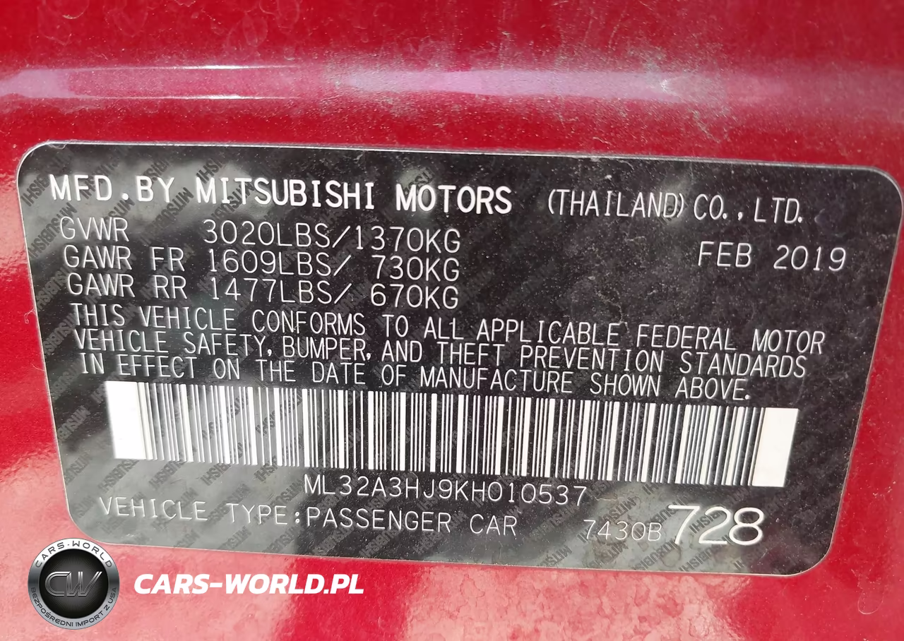 2019 Mitsubishi Mirage Rf VIN:ML32A3HJ9KH010537 - 9