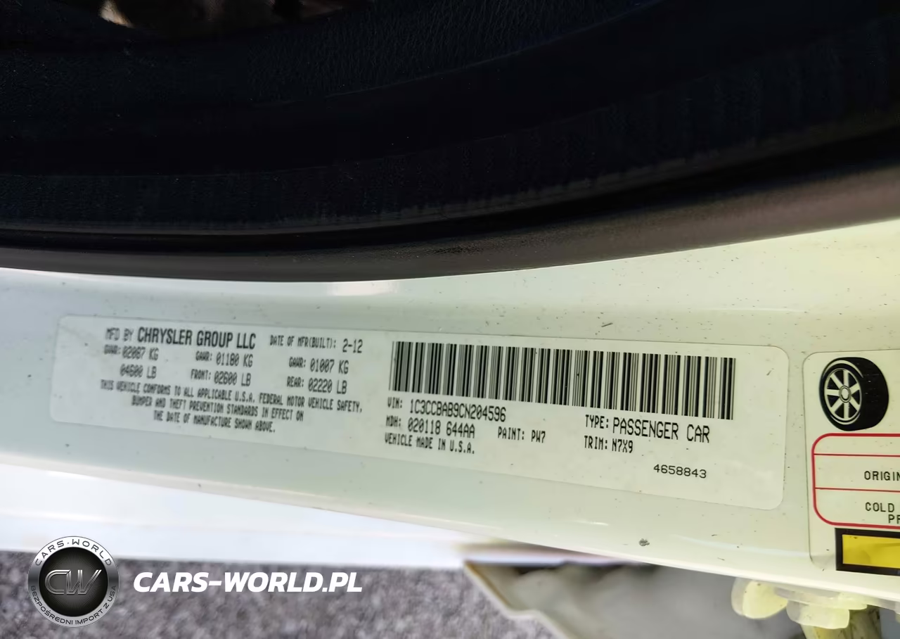 2012 Chrysler 200 Lx VIN:1C3CCBAB9CN204596 - 9