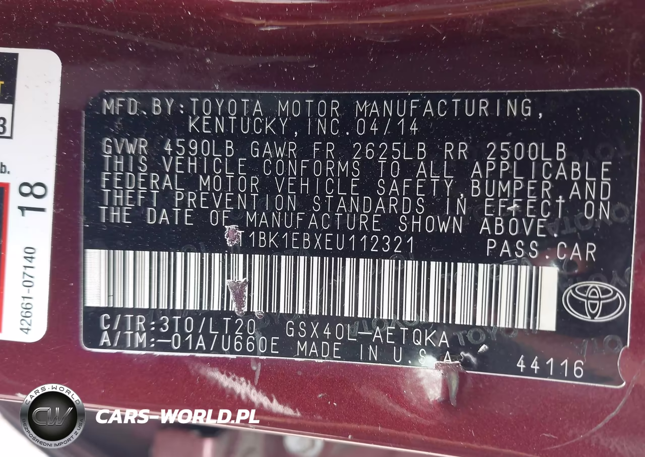 2014 Toyota Avalon Xle Touring VIN:4T1BK1EBXEU112321 - 9