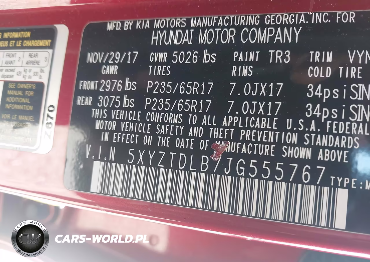 2018 Hyundai Santa Fe Sport 2.4L VIN:5XYZTDLB7JG555767 - 9