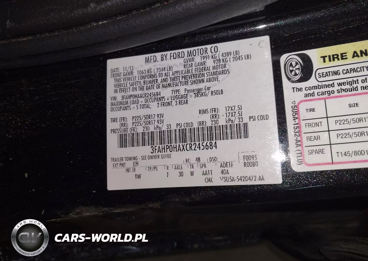 2012 Ford Fusion Se VIN:3FAHP0HAXCR245684 - 9