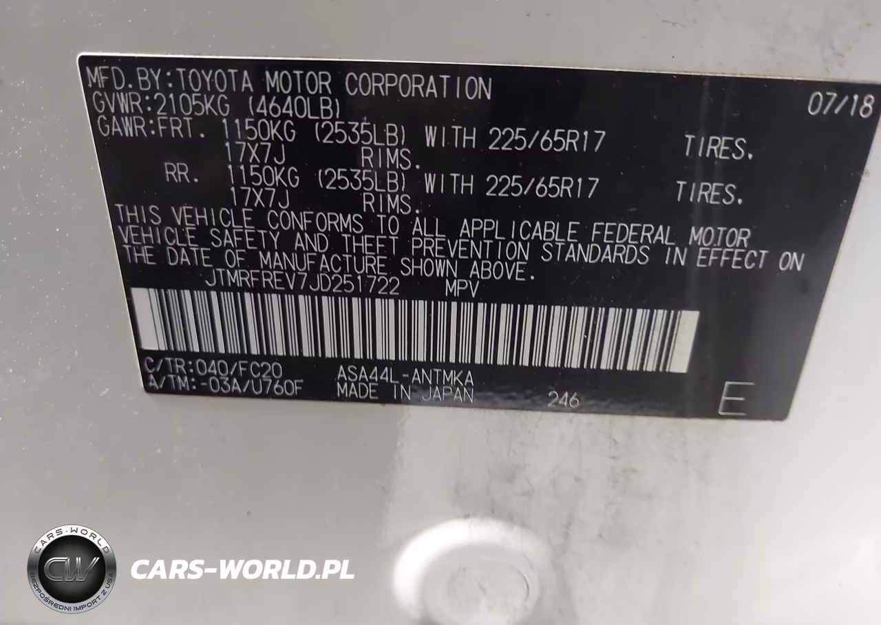 2018 Toyota Rav4 Xle VIN:JTMRFREV7JD251722 - 9