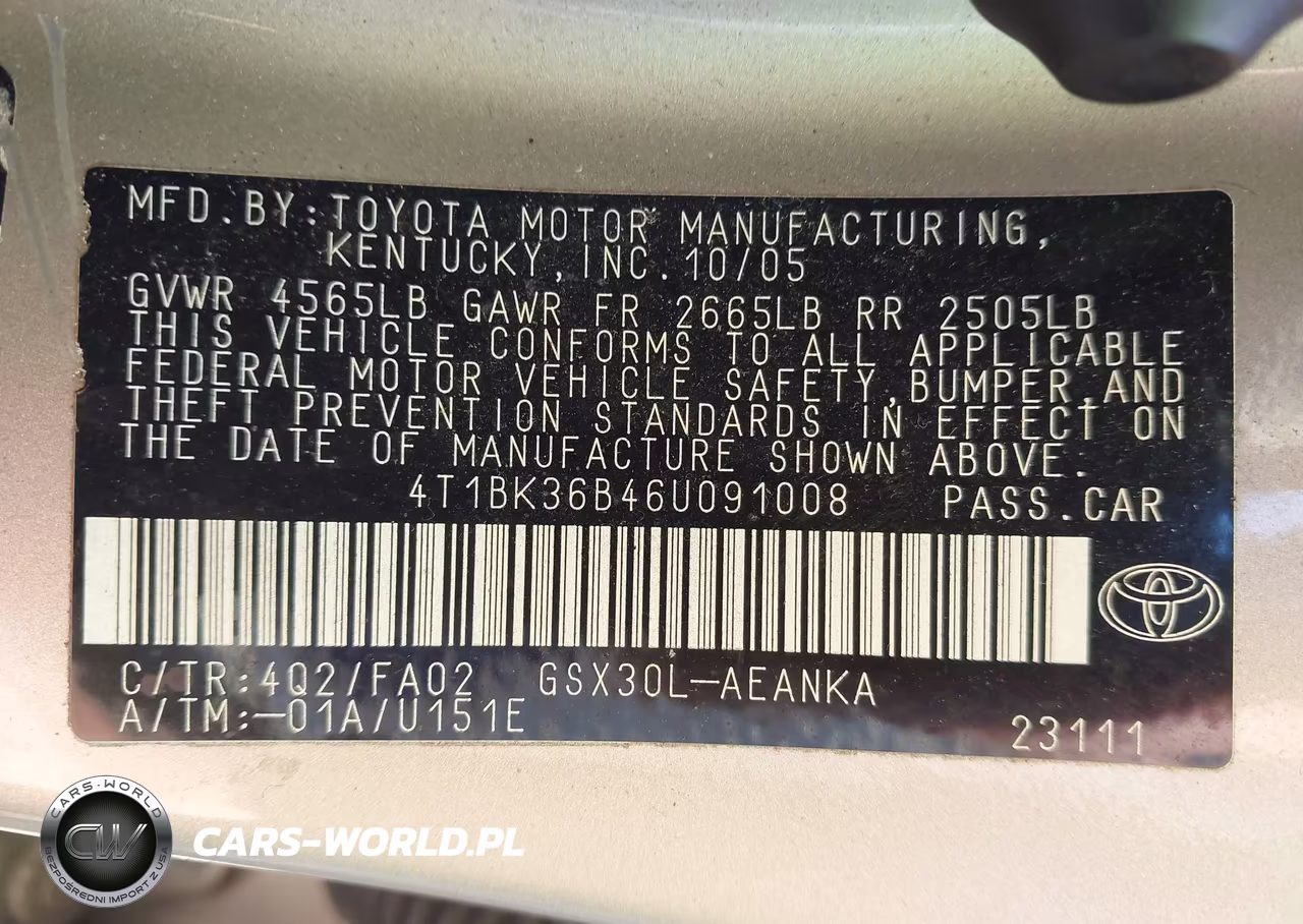 2006 Toyota Avalon Xl VIN:4T1BK36B46U091008 - 9