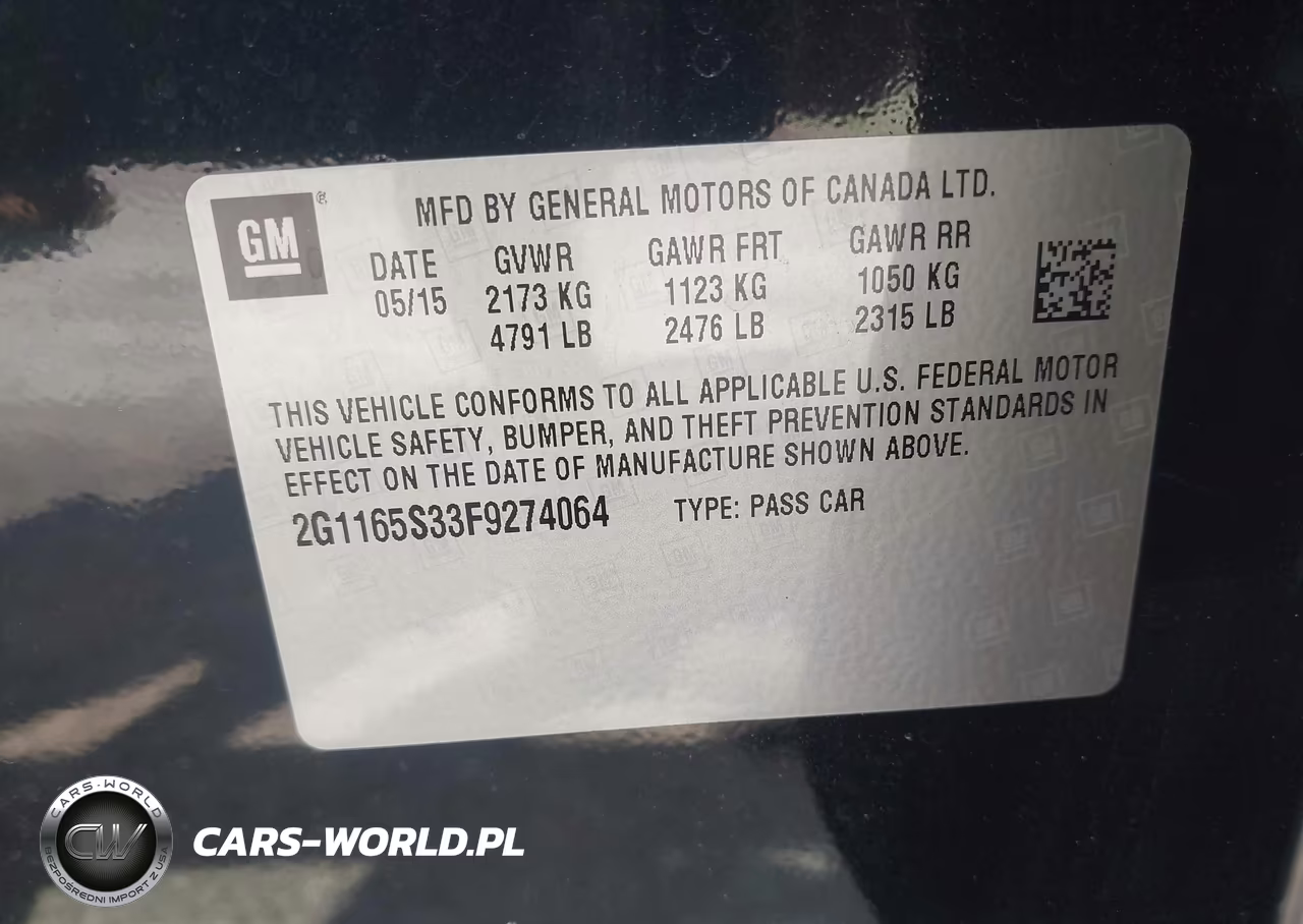 2015 Chevrolet Impala 2Lz VIN:2G1165S33F9274064 - 9
