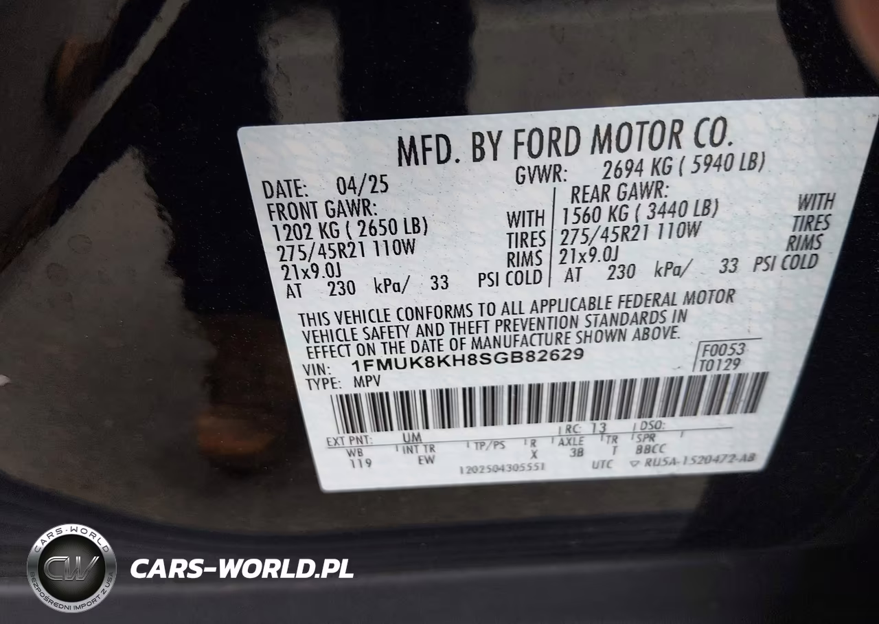 2025 Ford Explorer St-Line VIN:1FMUK8KH8SGB82629 - 9