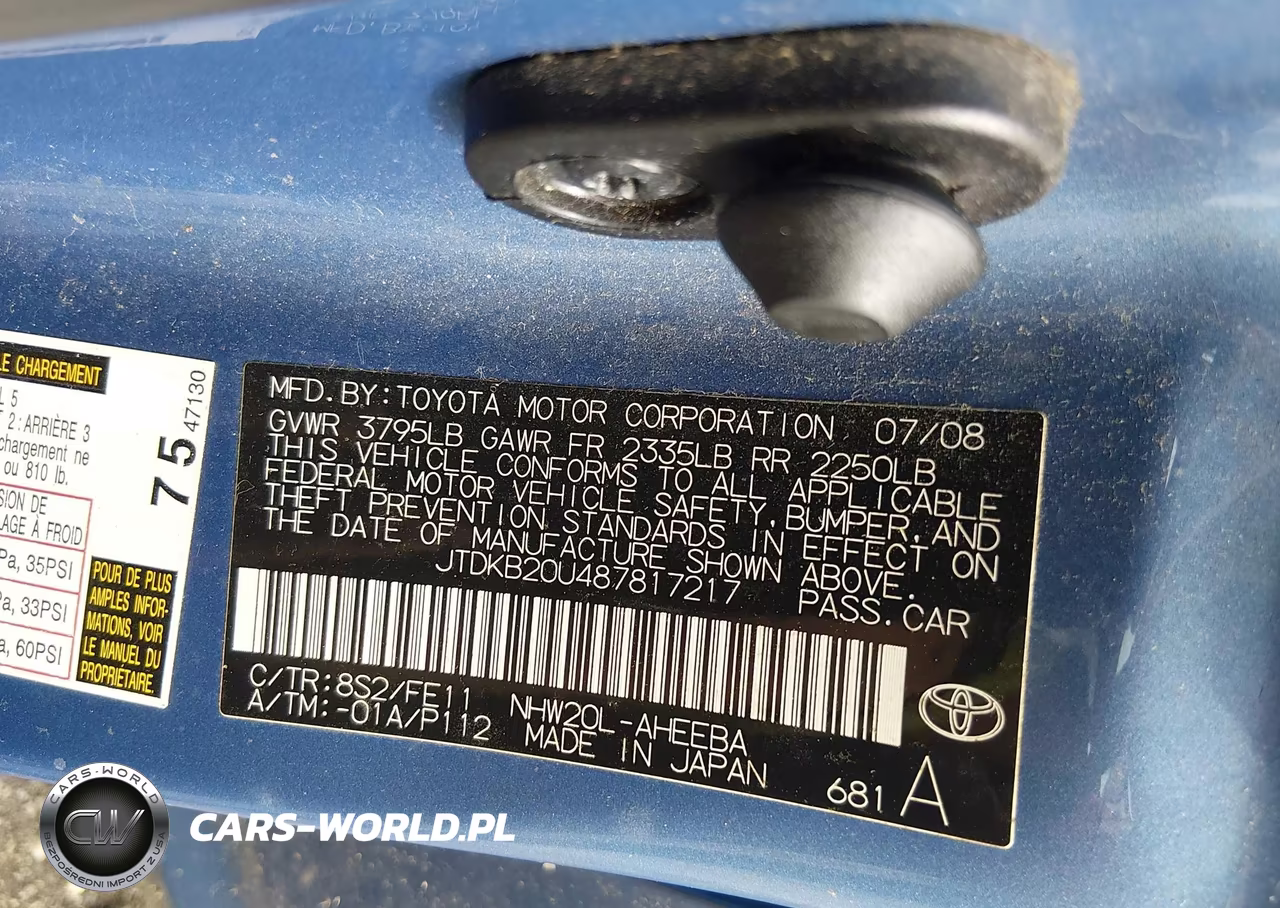 2008 Toyota Prius VIN:JTDKB20U487817217 - 9