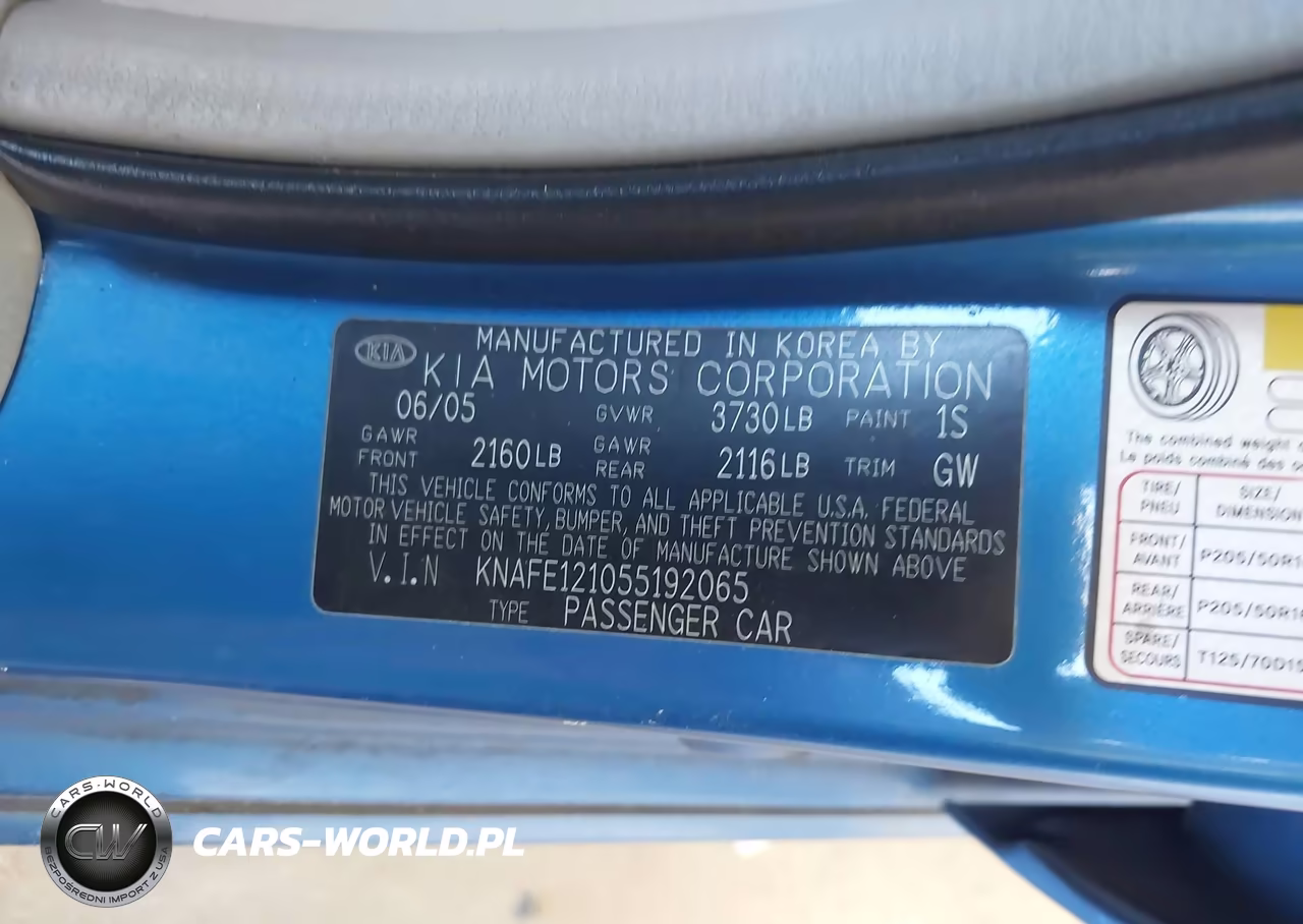 2005 Kia Spectra Ex-Lx-Sx VIN:KNAFE121055192065 - 9