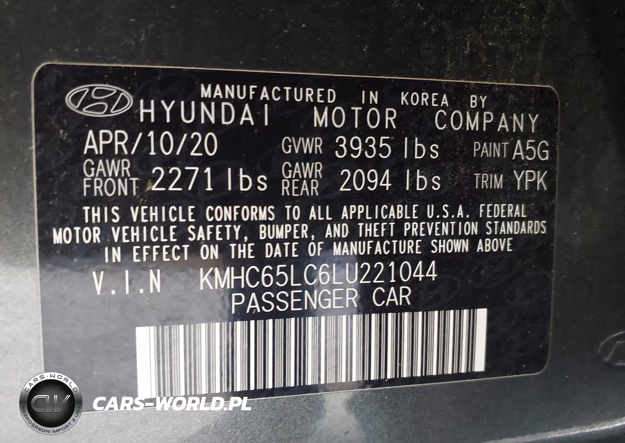 2020 Hyundai Ioniq Hybrid Blue VIN:KMHC65LC6LU221044 - 9