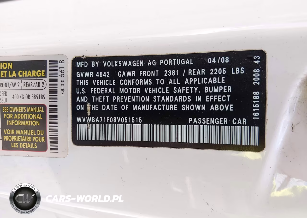 2008 Volkswagen Eos Komfort VIN:WVWBA71F08V051515 - 9