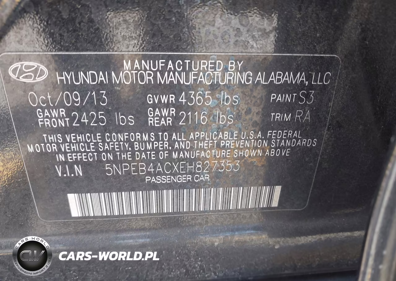 2014 Hyundai Sonata Gls VIN:5NPEB4ACXEH827353 - 9