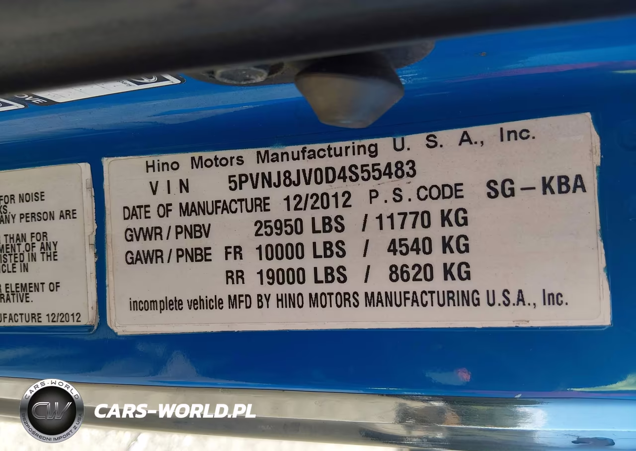 2013 Hino 258-268 VIN:5PVNJ8JV0D4S55483 - 8