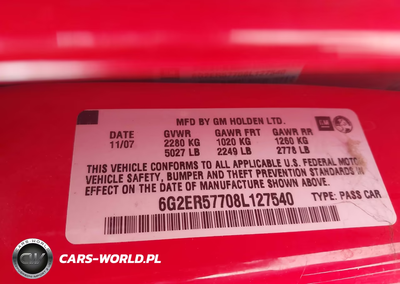 2008 Pontiac G8 VIN:6G2ER57708L127540 - 9
