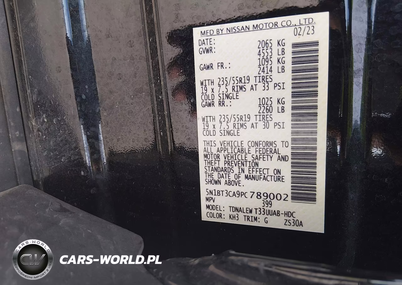 2023 Nissan Rogue Sl Fwd VIN:5N1BT3CA9PC789002 - 9