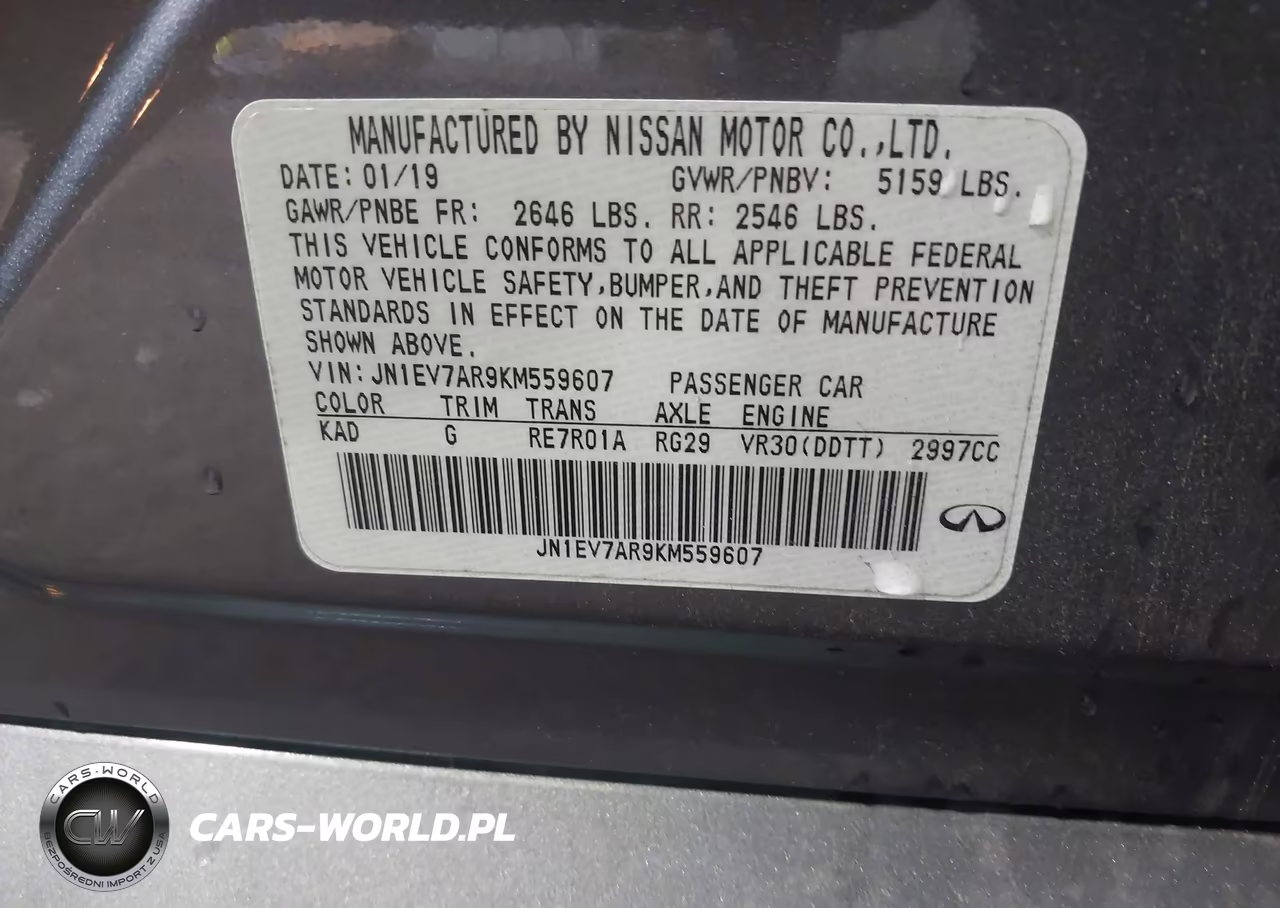 2019 Infiniti Q50 3.0T Luxe VIN:JN1EV7AR9KM559607 - 9