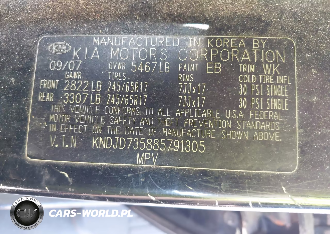 2008 Kia Sorento Lx VIN:KNDJD735885791305 - 9