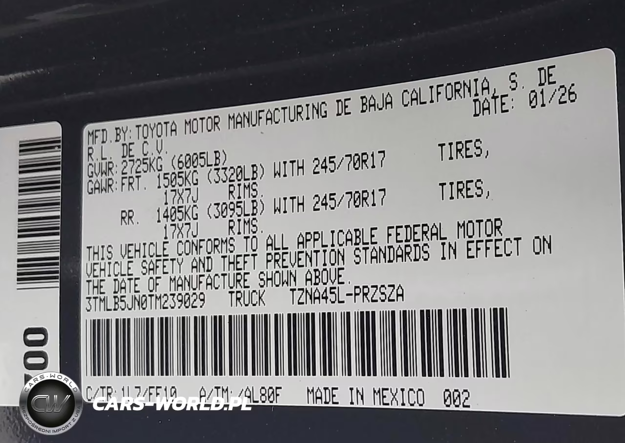 2026 Toyota Tacoma Sr5 VIN:3TMLB5JN0TM239029 - 9