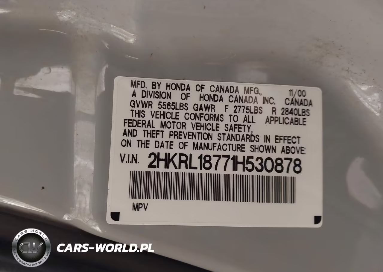 2001 Honda Odyssey Ex VIN:2HKRL18771H530878 - 9