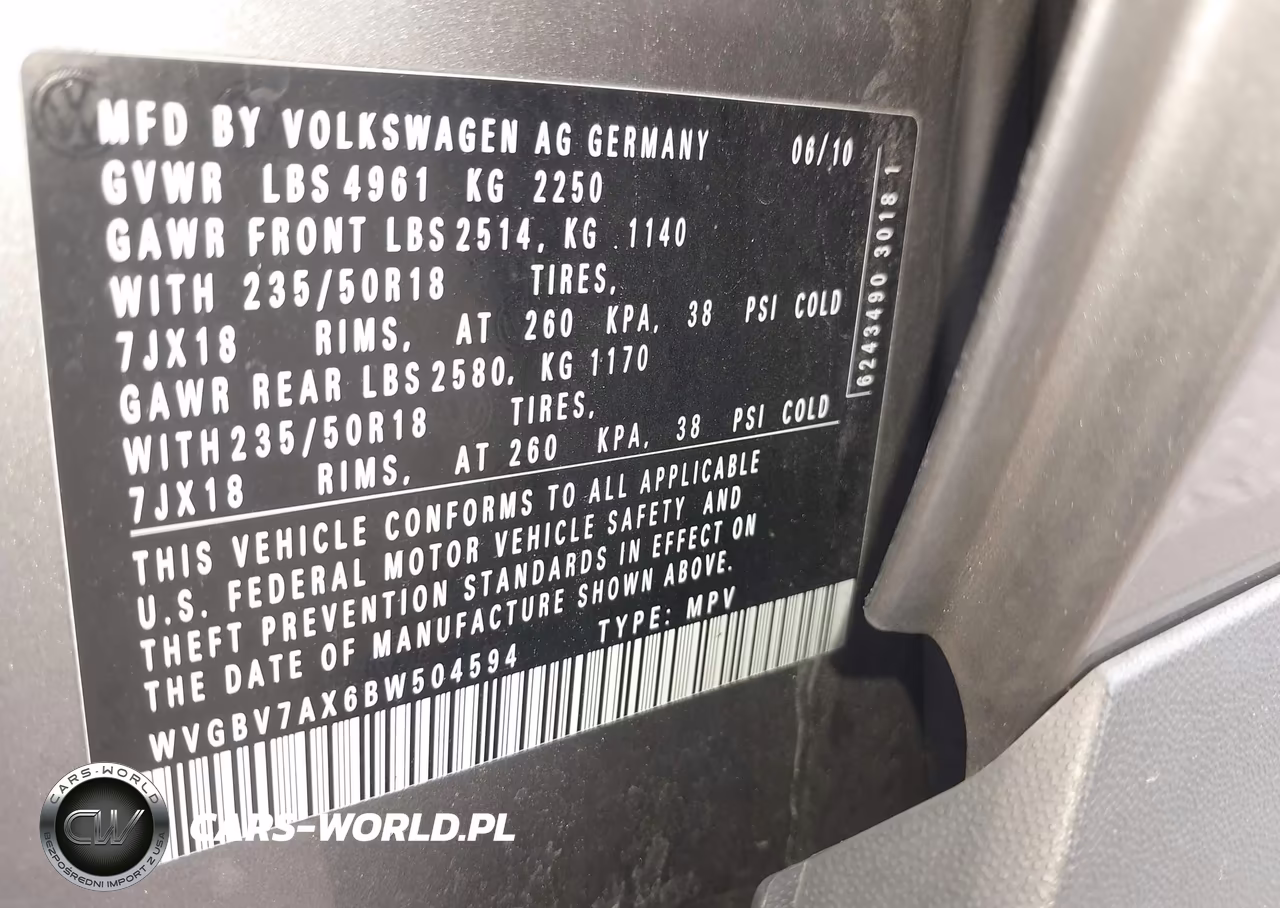 2011 Volkswagen Tiguan Se VIN:WVGBV7AX6BW504594 - 9