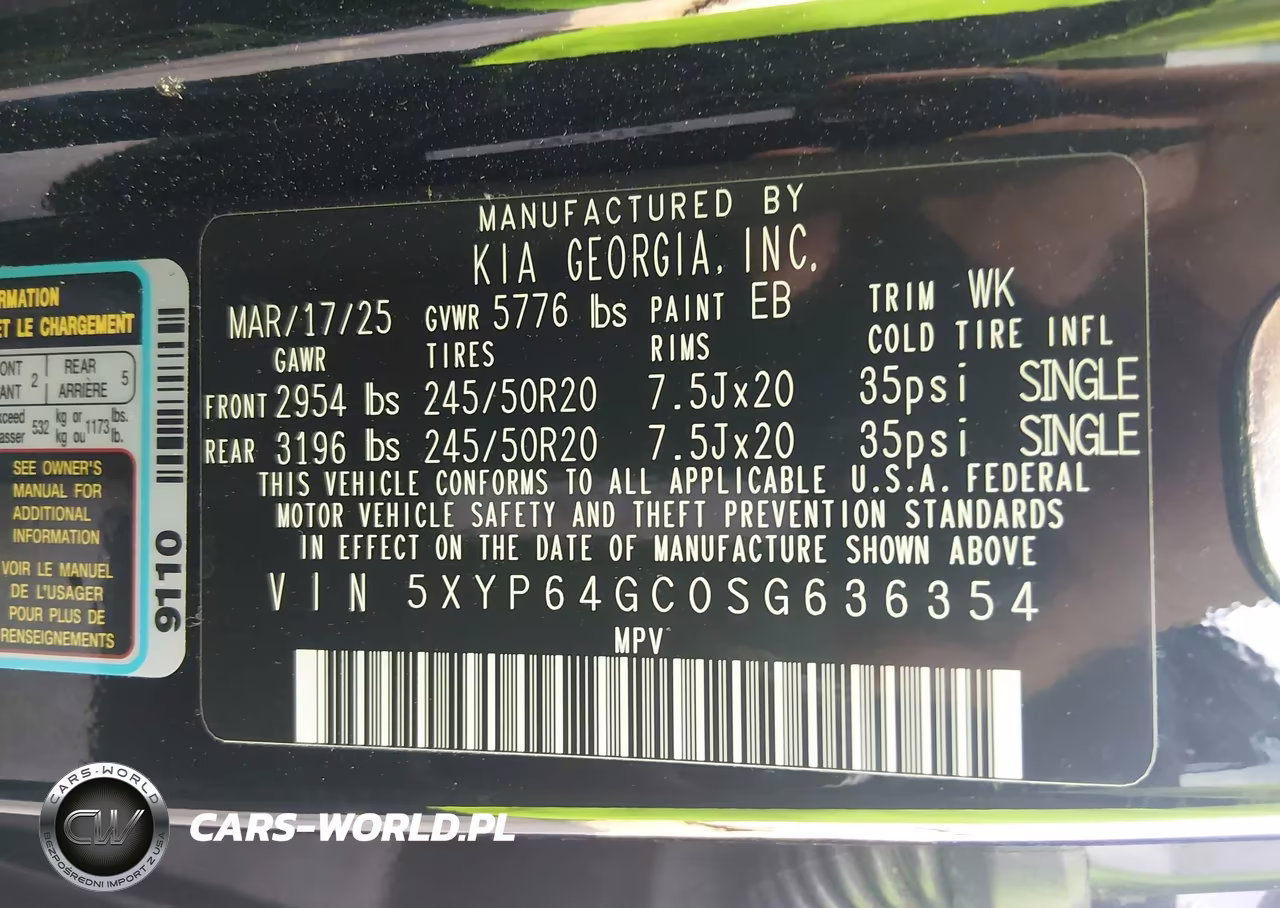 2025 Kia Telluride S VIN:5XYP64GC0SG636354 - 9
