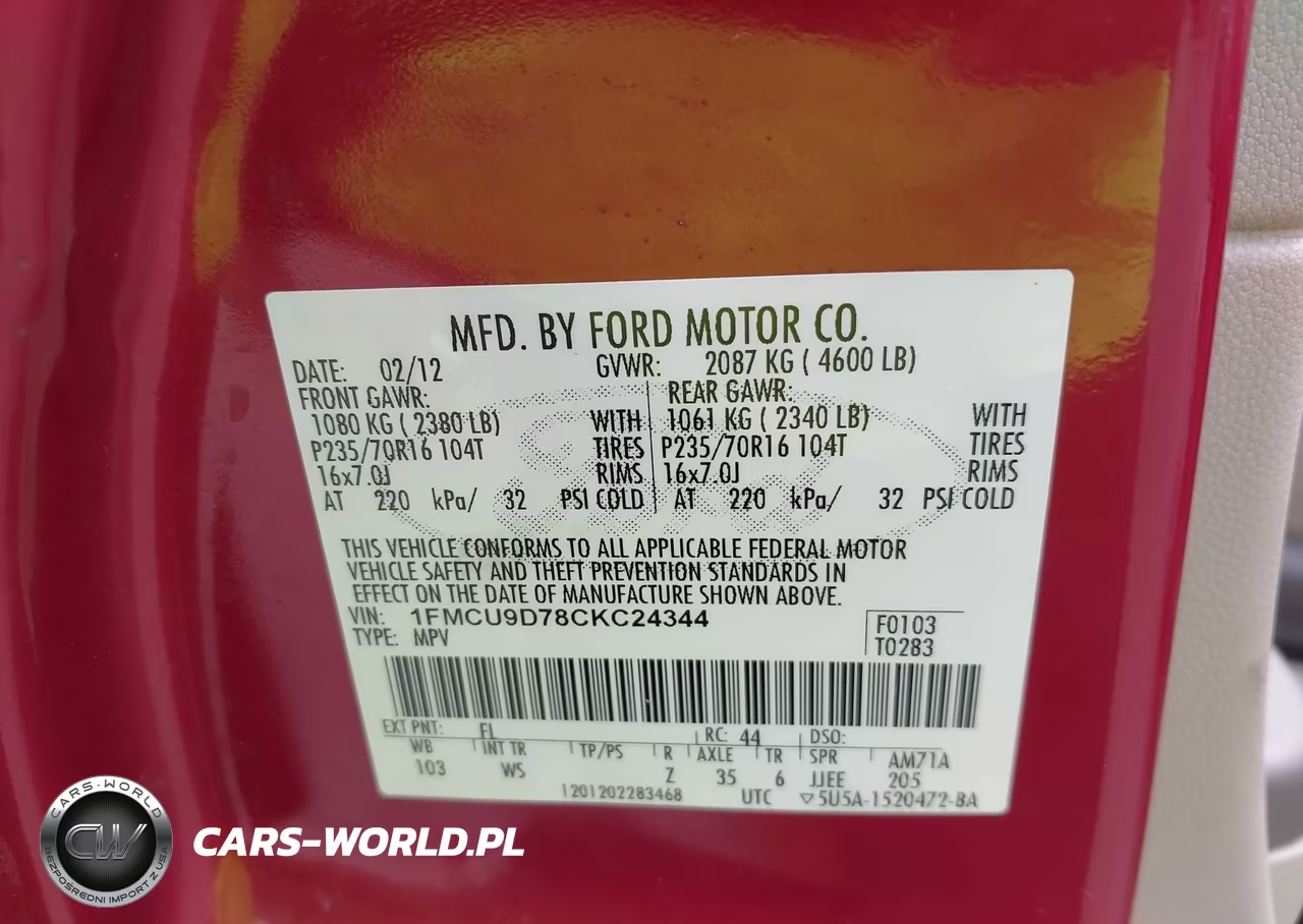2012 Ford Escape Xlt VIN:1FMCU9D78CKC24344 - 9