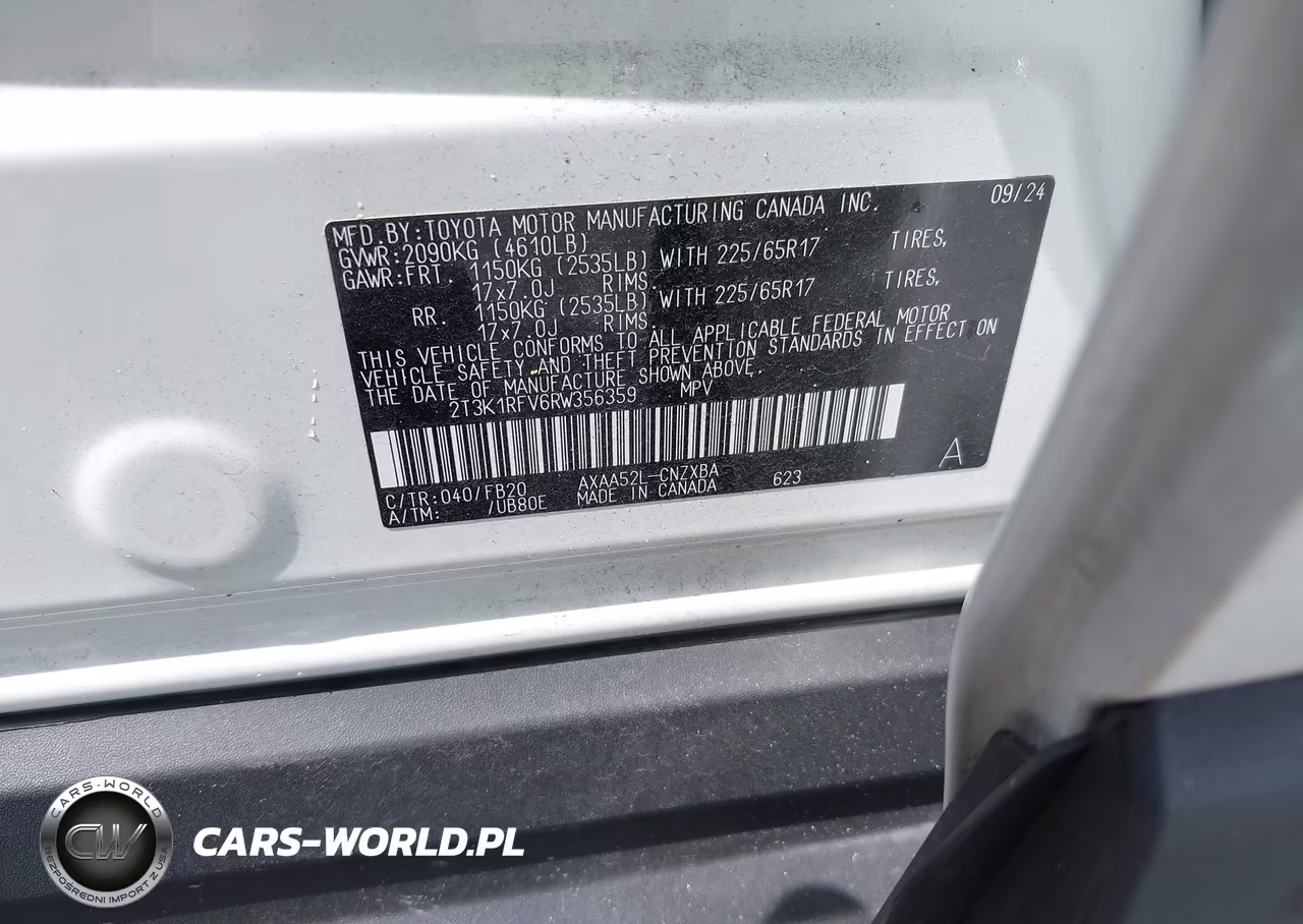 2024 Toyota Rav4 Le VIN:2T3K1RFV6RW356359 - 9